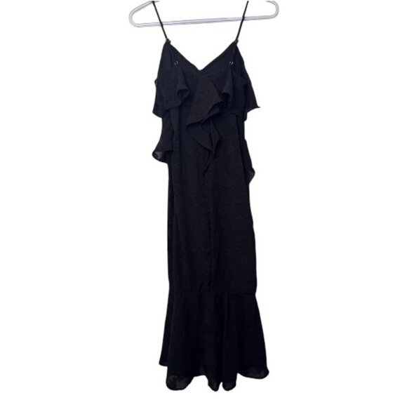 Wild Fable ruffled midi dress black women's size XXS - Picture 7 of 8